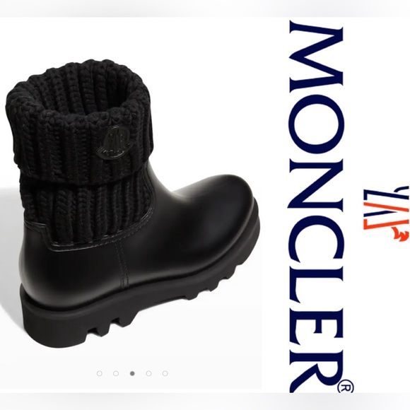 Moncler Ginette Knit Waterproof Rain Boots Size 40/10 Women - Picture 1 of 16